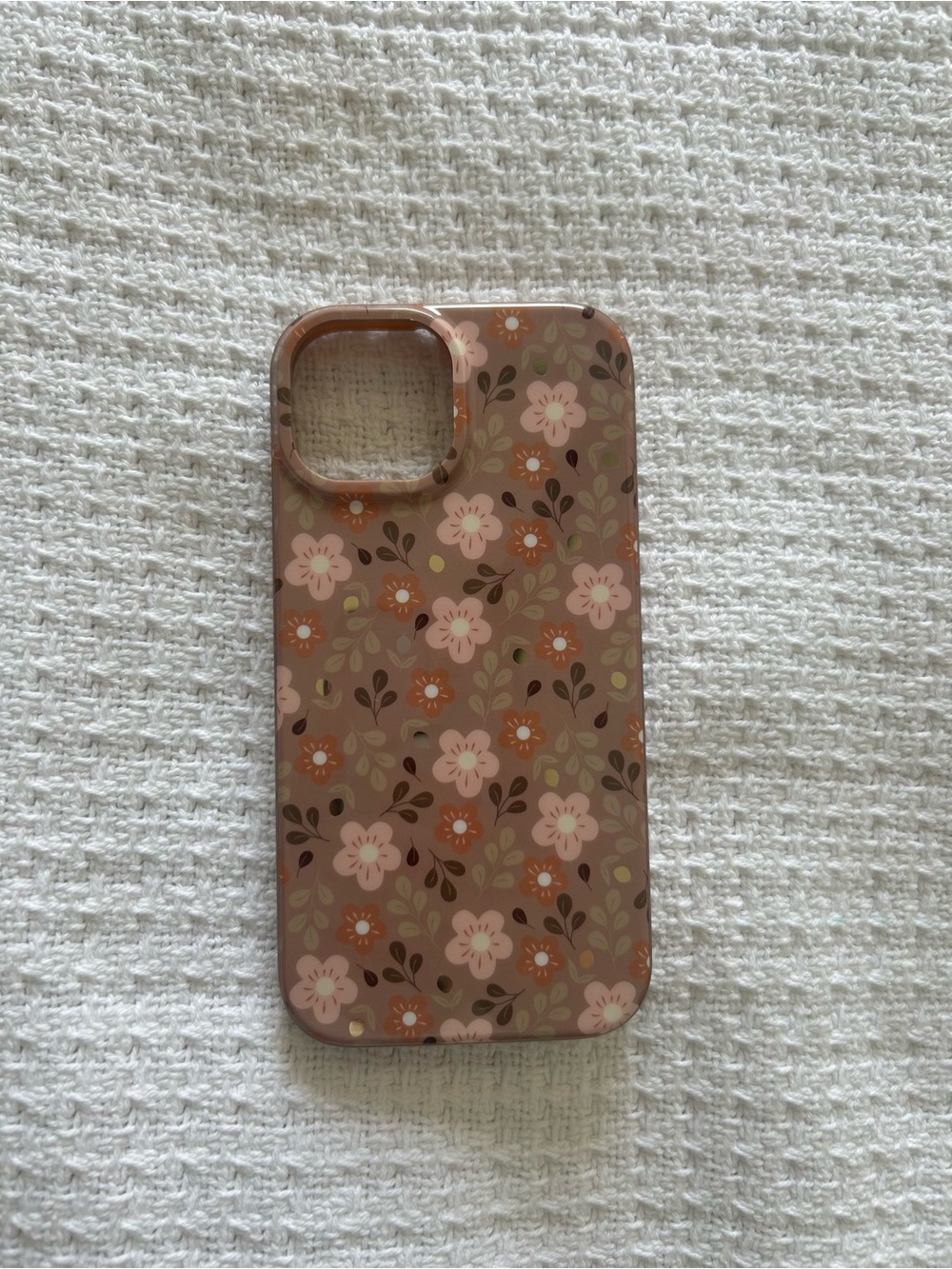 iPhone 14 Floral Pink & Brown Protective Phone Case